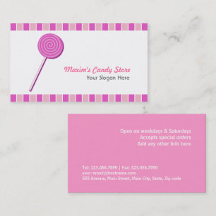 Rosa Lollypop Visitkort