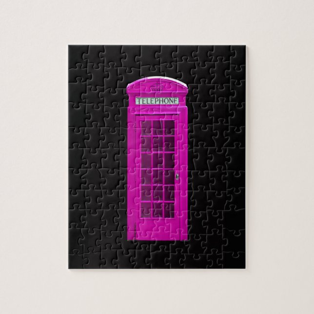 Rosa London-telefonbox Pussel (Vertikal)