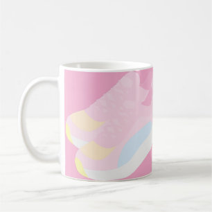 Rosa löpskor kaffemugg