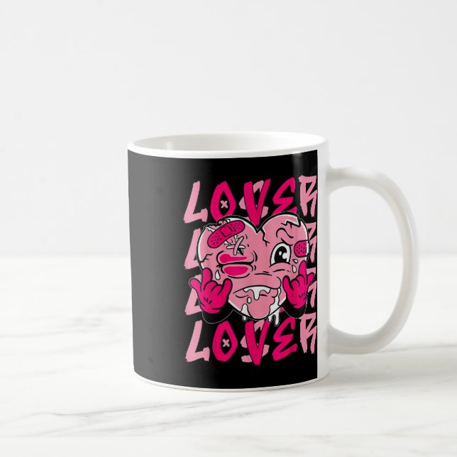 Rosa Loser Älskare Rosa Drift Hjärtmatchande tä Kaffemugg (Höger)