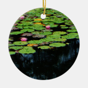 rosa lotus black julgransprydnad keramik