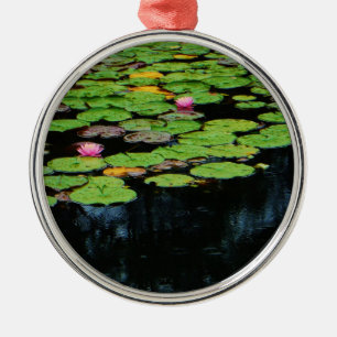 rosa lotus black julgransprydnad metall