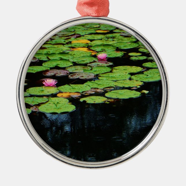 rosa lotus black julgransprydnad metall (Framsidan)