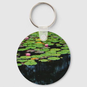 rosa lotus black nyckelring