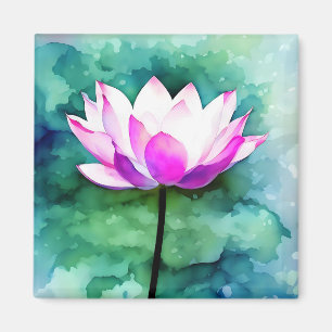 Rosa lotus blomart magnet