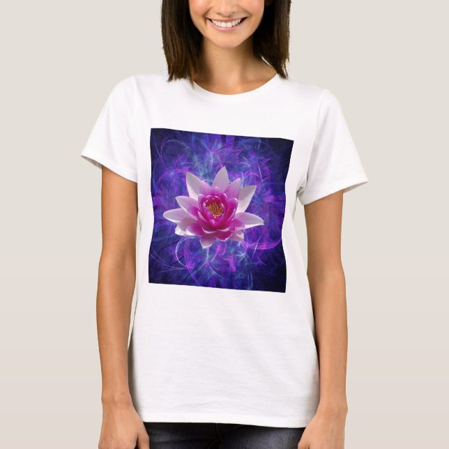 Rosa lotus blomma och innebörd tee (Framsida)