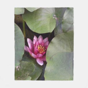 Rosa Lotus Blommar Fleecefilt