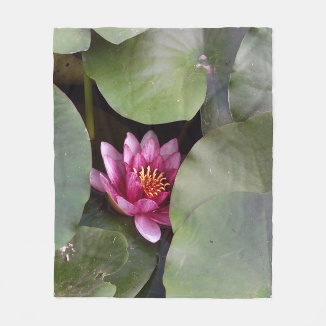 Rosa Lotus Blommar Fleecefilt (Framsidan)