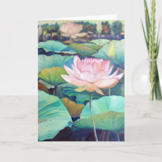 Rosa Lotus Blommar Greeting Card Kort