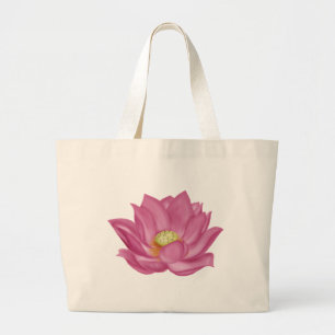 Rosa Lotus Blommar Illustration Jumbo Tygkasse