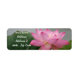 Rosa Lotus Blommar Returadress Etikett