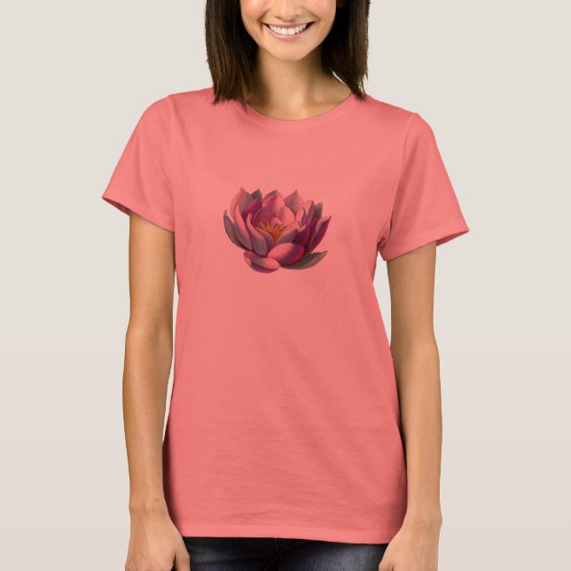 Rosa Lotus Blommar Tee (Framsida)