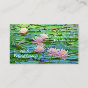 ROSA LOTUS BLOMMARS AMID GRÖNT LILY DYNOR VISITKORT