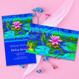 Rosa Lotus Blue Namaste Boutique eller Yoga Visitkort