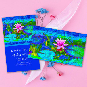 Rosa Lotus Blue Namaste Boutique eller Yoga Visitkort