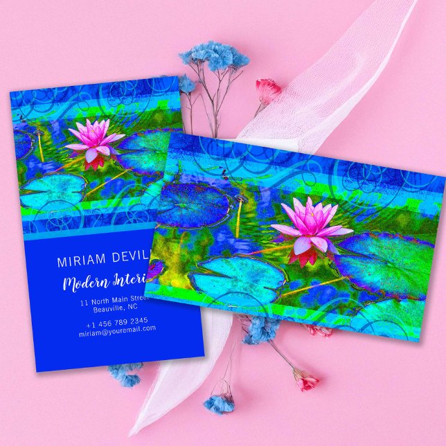 Rosa Lotus Blue Namaste Boutique eller Yoga Visitkort (Skapare uppladdad)