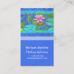 Rosa Lotus Blue Namaste Yoga Studio eller Designer Visitkort