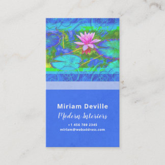 Rosa Lotus Blue Namaste Yoga Studio eller Designer Visitkort