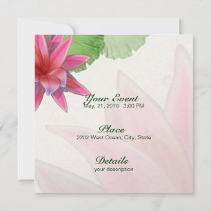 Rosa Lotus Call 5.25 x 5.25 Inbjudningar