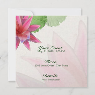 Rosa Lotus Call Linen Papper 5.25 x 5.25 Inbjudningar
