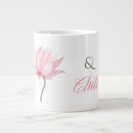 Rosa Lotus “& Chill” Mugg, välbefinnandepresent ti Jumbo Mugg
