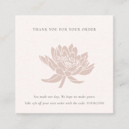  ROSA LOTUS FLORA LOGOTYP SHOPPING TACK FYRKANTIGT VISITKORT