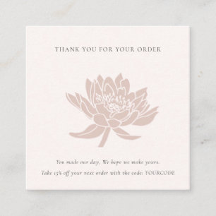 ROSA LOTUS FLORA LOGOTYP SHOPPING TACK FYRKANTIGT VISITKORT