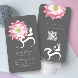 Rosa Lotus Flower Andlig Yoga Teacher Om Symbol Visitkort