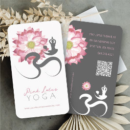 Rosa Lotus Flower Andlig Yoga Teacher Om Symbol Visitkort