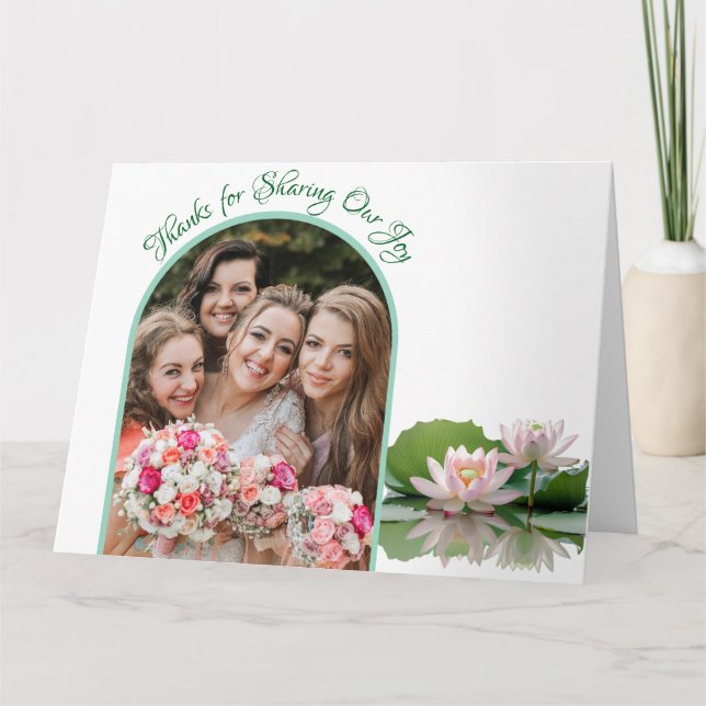 Rosa Lotus Flower Bröllop Bridesmaid Tack Kort (Framsida)