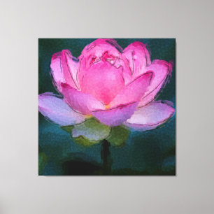 Rosa Lotus Flower Canvastryck