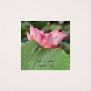 Rosa Lotus Flower Fyrkantigt Visitkort