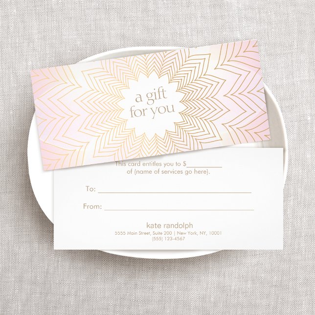 Rosa Lotus Flower Gift Certificate Reklamkort (Skapare uppladdad)