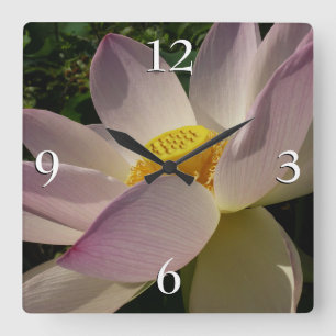 Rosa Lotus Flower III, sommartid, Blommigt Fyrkantig Klocka
