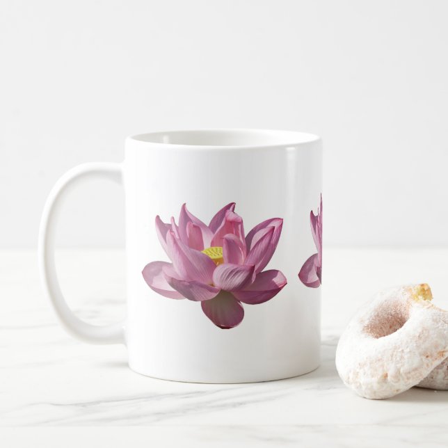 Rosa Lotus Flower IV Kaffemugg (Med munk)