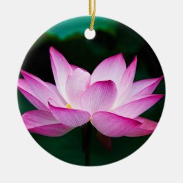 Rosa Lotus Flower Julgransprydnad Keramik