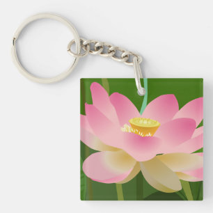 Rosa Lotus Flower Keychain