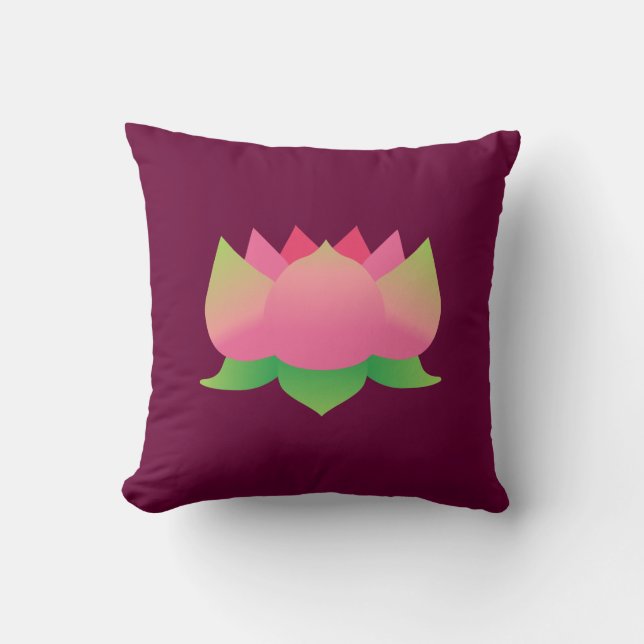Rosa Lotus Flower Kudde (Framsida)