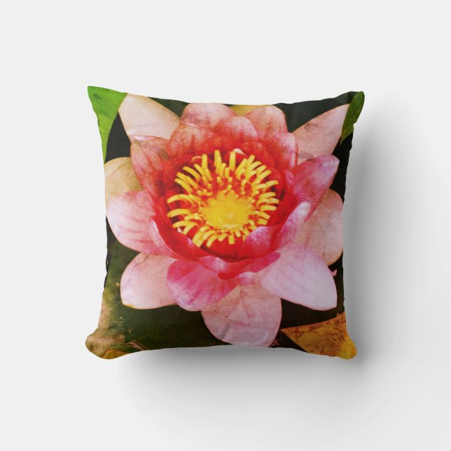 Rosa Lotus Flower Kudde (Framsida)