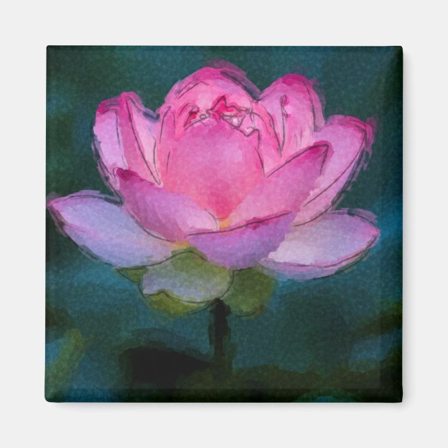 Rosa Lotus Flower Magnet (Framsidan)