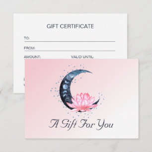 Rosa Lotus Flower Måne Business Gift Certificate