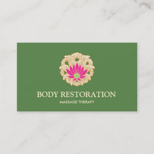 Rosa Lotus Flower Massage Therapist Natural Health Visitkort