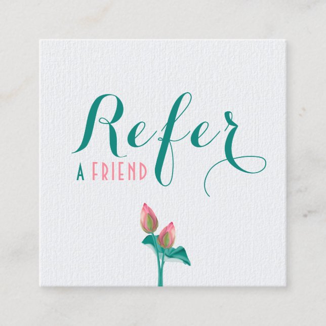 Rosa Lotus Flower Minimalistic Holistic Therapist Rabattkort (Framsida)