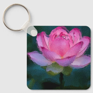 Rosa Lotus Flower Nyckelring