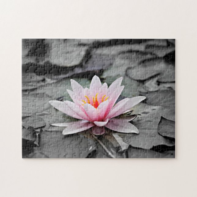 Rosa Lotus Flower Pussel (Horisontell)