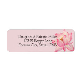 Rosa Lotus Flower Returadress Etikett