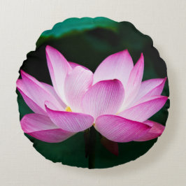 Rosa Lotus Flower Rund Kudde