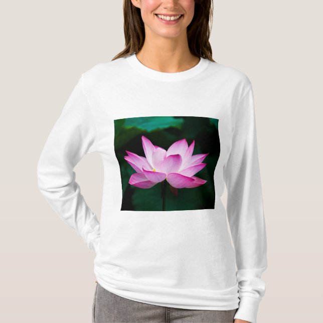 Rosa Lotus Flower T Shirt (Framsida)