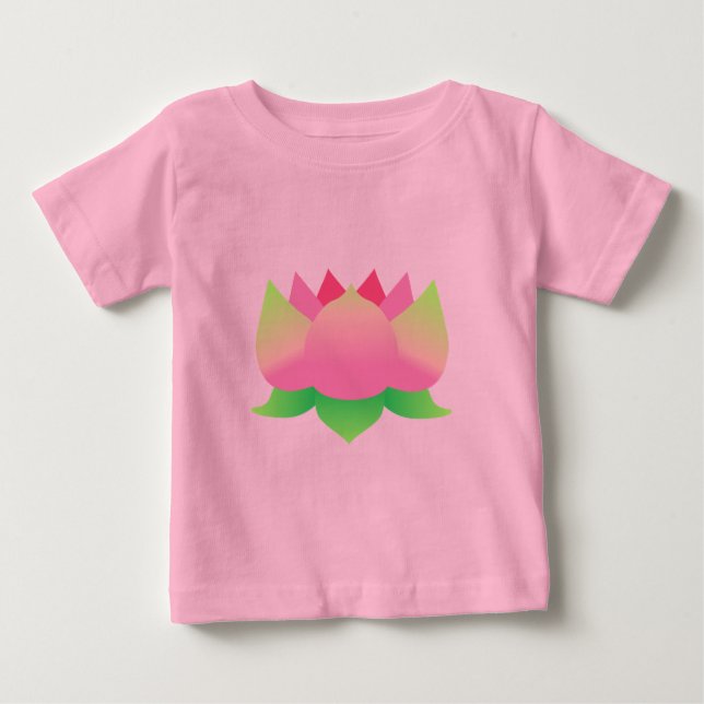 Rosa Lotus Flower T Shirt (Framsida)