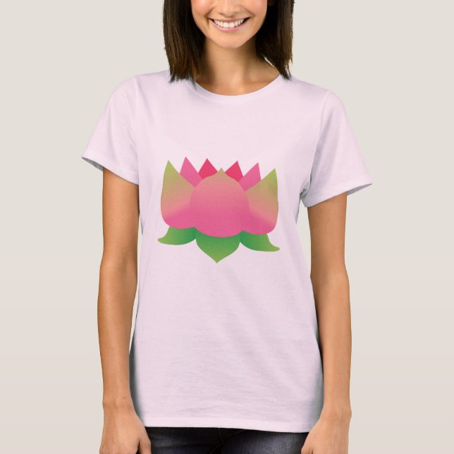 Rosa Lotus Flower Tee (Framsida)